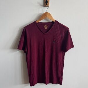 Polo Ralph Lauren Men's Burgundy V-Neck Tee